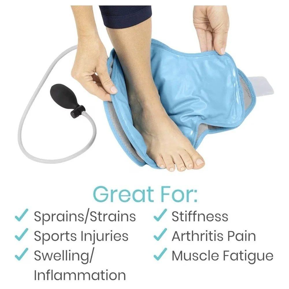 Vive Compression‎ Ankle Ice Pack Wrap for Foot Pain 1 Count (Pack of 1), Grey
